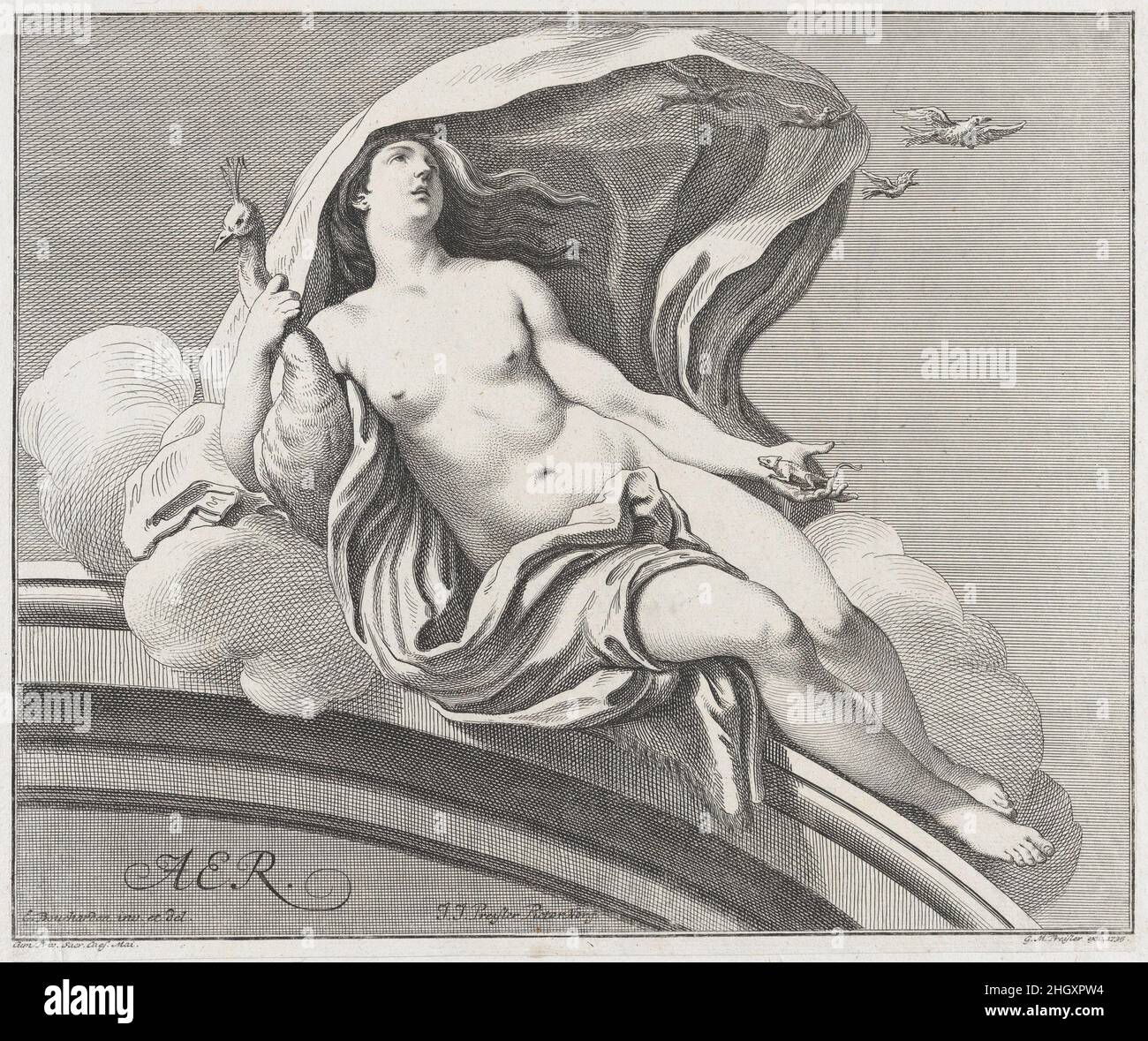 Air 1735 Johann Justin Preissler. Air. The Elements(Les Eléments). Johann Justin Preissler (German, 1698–1771). 1735. Engraving. Georg Martin Preissler (German, Nuremberg 1700–1754 Nuremberg). Prints Stock Photo