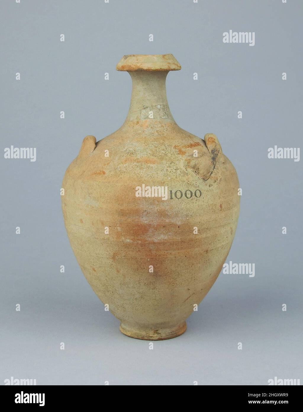 Juglet 480–400 B.C. Cypriot Vase with narrow neck and very small handles on shoulder.. Juglet. Cypriot. 480–400 B.C.. Terracotta. Cypro-Classical I. Vases Stock Photo