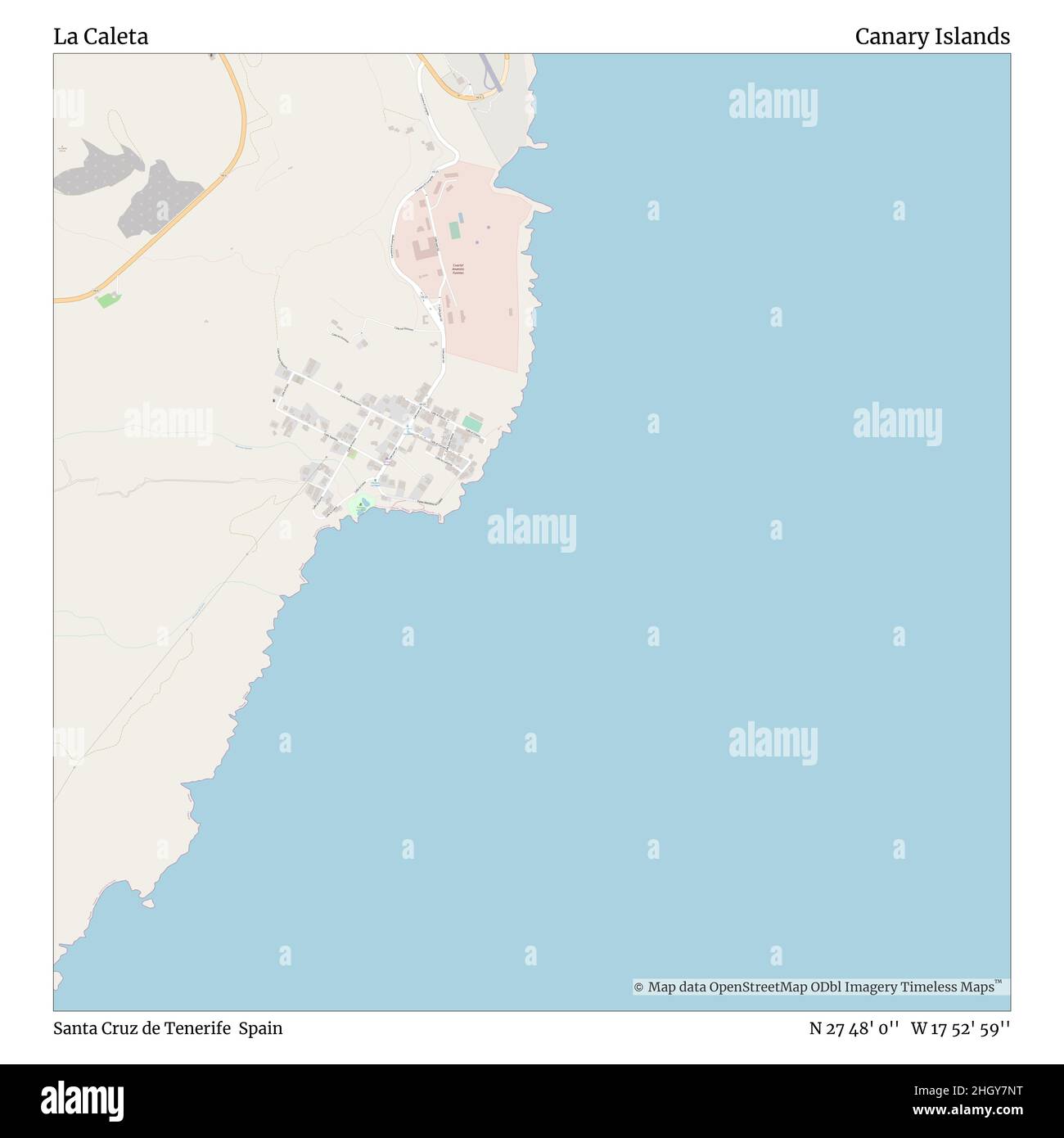 La Caleta Tenerife Map La Caleta, Santa Cruz De Tenerife, Spain, Canary Islands, N 27 48' 0'', W  17 52' 59'', Map, Timeless Map Published In 2021. Travelers, Explorers And  Adventurers Like Florence Nightingale, David Livingstone,