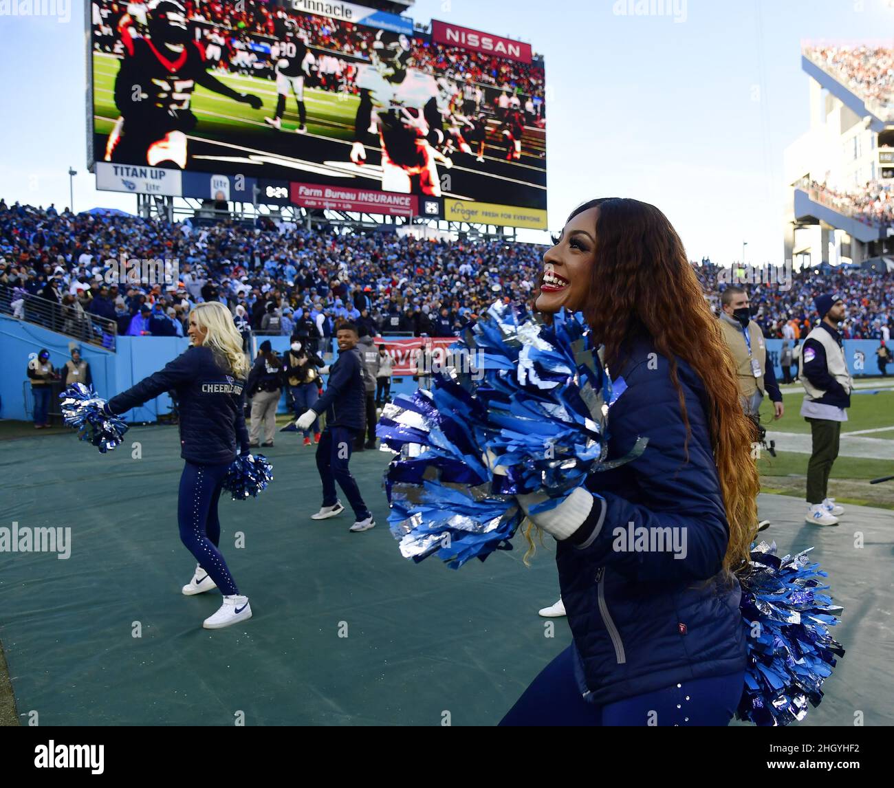 Tennessee Titans cheerleaders perform during the first half of an