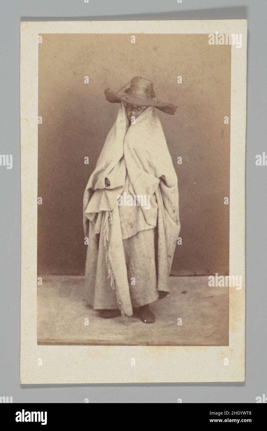 [Studio Portrait: Woman Wearing Robe and Straw Hat, Algeria] 1860s–70s ...