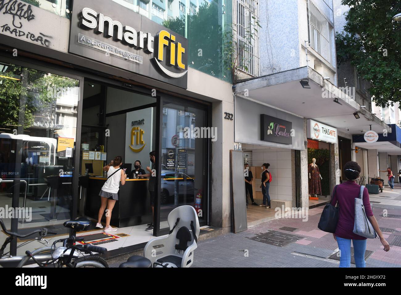 Rio de Janeiro, Brazil,May 11, 2021.Shopping stores in botafogo neighborhood, in the southern part of the city of Rio de Janeiro. Stock Photo