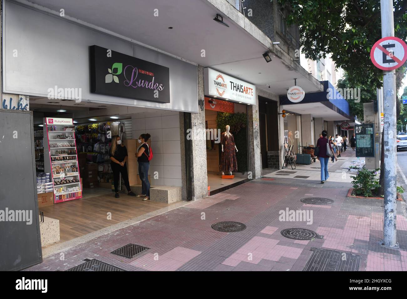 Rio de Janeiro, Brazil,May 11, 2021.Shopping stores in botafogo neighborhood, in the southern part of the city of Rio de Janeiro. Stock Photo