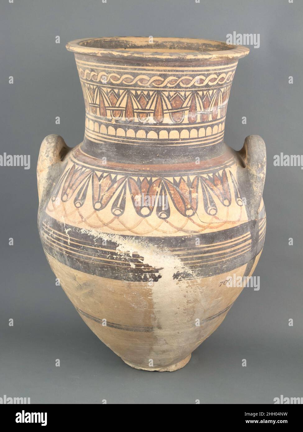 Amphora 750–600 B.C. Cypriot Lotus flowers and buds on neck and ...