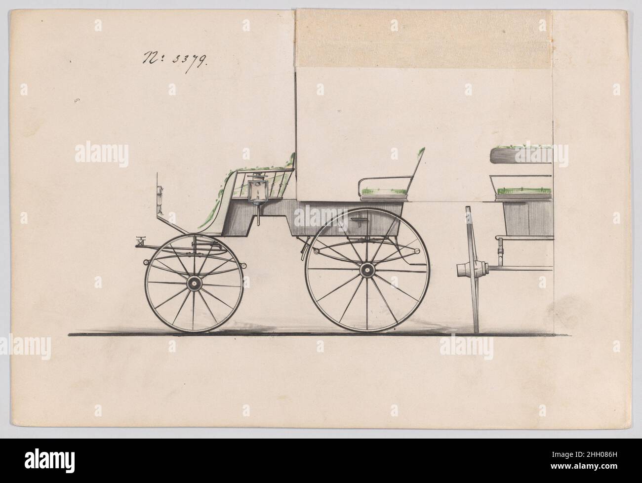Design for T-Cart, no. 3379 1877 Brewster & Co. American Brewster & Company HistoryEstablished in 1810 by James Brewster (1788–1866) in New Haven, Connecticut, Brewster & Company, specialized in the manufacture of fine carriages. The founder opened a New York showroom in 1827 at 53-54 Broad Street, and the company flourished under generations of family leadership. Expansion necessitated moves around lower Manhattan, with name changes reflecting shifts of management–James Brewster & Sons operated at 25 Canal Street, James Brewster Sons at 396 Broadway, and Brewster of Broome Street was based at Stock Photo