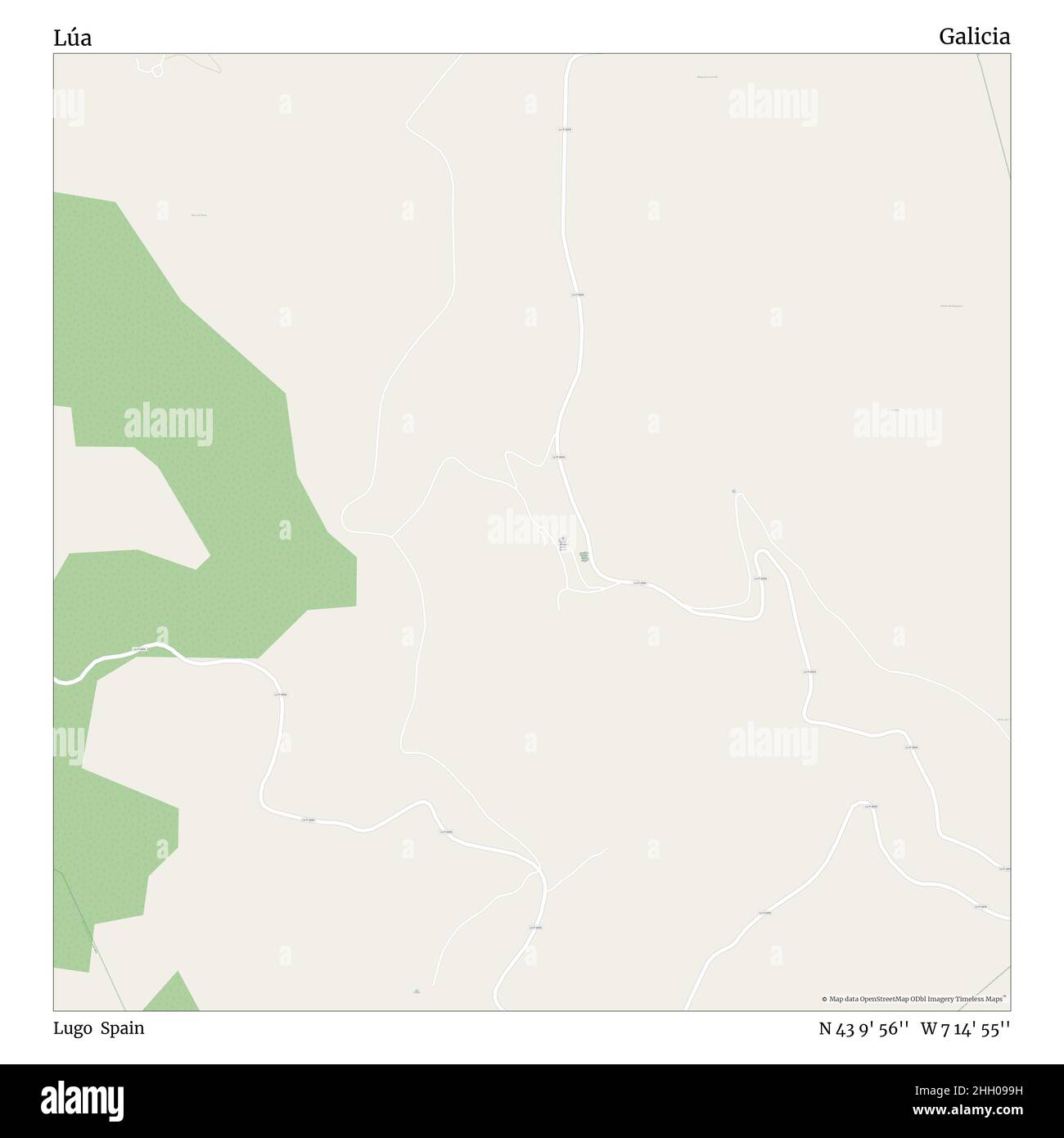 Lúa, Lugo, Spain, Galicia, N 43 9' 56'', W 7 14' 55'', map, Timeless Map  published in 2021. Travelers, explorers and adventurers like Florence  Nightingale, David Livingstone, Ernest Shackleton, Lewis and Clark