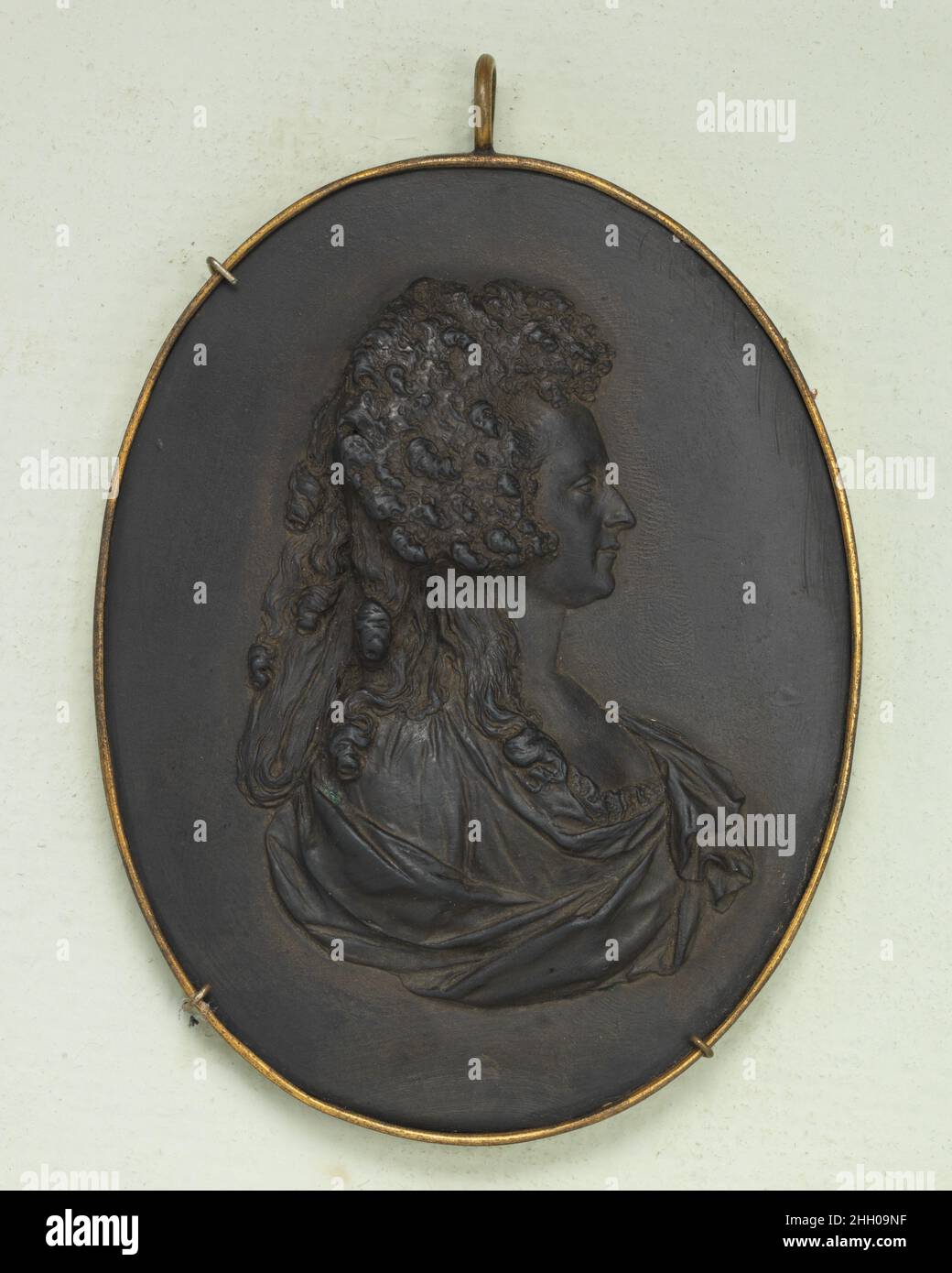Mary Elizabeth Nugent, Marchioness of Buckingham late 18th century Josiah Wedgwood British Cameo medallions with portrait reliefs were made by Josiah Wedgwood between 1765 and 1795, with Thomas Bentley as his partner from 1769 to 1780. Black basalt and jasper are both types of fine stoneware hard enough for the delicate modeling which distinguishes Wedgwood's portrait cameos of 'Illustious Ancents and Moderns.'. Mary Elizabeth Nugent, Marchioness of Buckingham. Josiah Wedgwood (British, Burslem, Stoke-on-Trent 1730–1795 Burslem, Stoke-on-Trent). British, Etruria, Staffordshire. late 18th centu Stock Photo