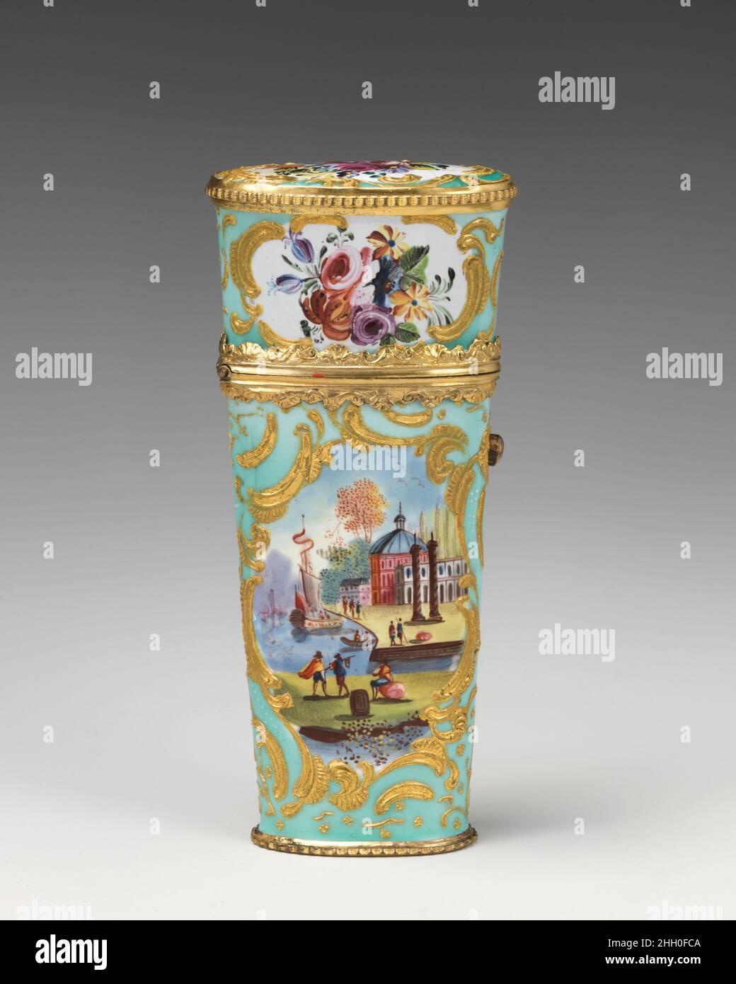 Vanity case ca. 1760–1800 British, Staffordshire. Vanity case. British, Staffordshire. ca. 1760–1800. Enameled copper. Enamels Stock Photo