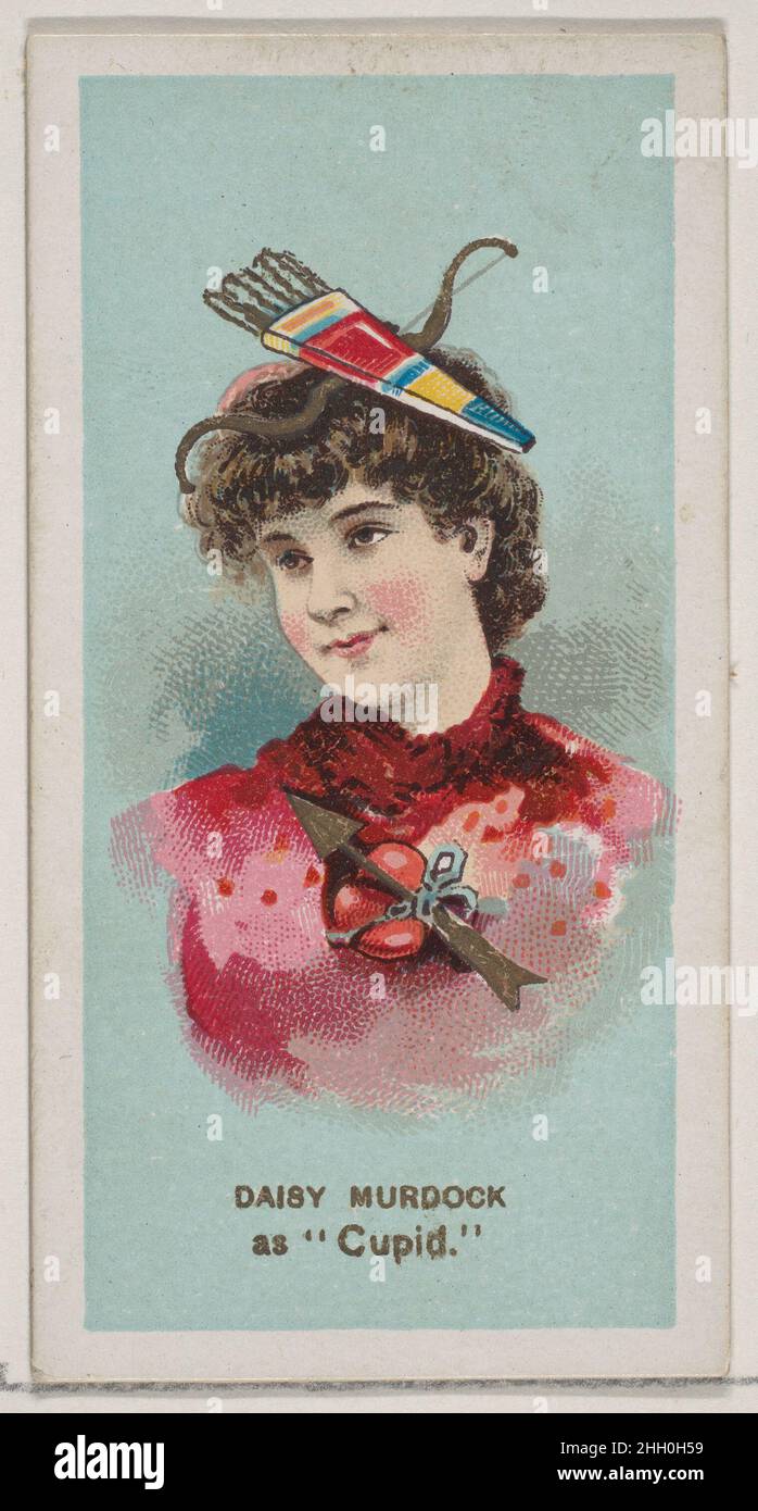 Daisy Murdoch as 'Cupid,' from the series Fancy Dress Ball Costumes (N73) for Duke brand cigarettes 1889 Issued by W. Duke, Sons & Co. American Trade cards from the 'Fancy Dress Ball Costumes' series (N73), issued in a set of 50 cards in 1889 to promote W. Duke Sons & Co. brand cigarettes.. Daisy Murdoch as 'Cupid,' from the series Fancy Dress Ball Costumes (N73) for Duke brand cigarettes. 1889. Commercial color lithograph. Issued by W. Duke, Sons & Co. (New York and Durham, N.C.) Stock Photo
