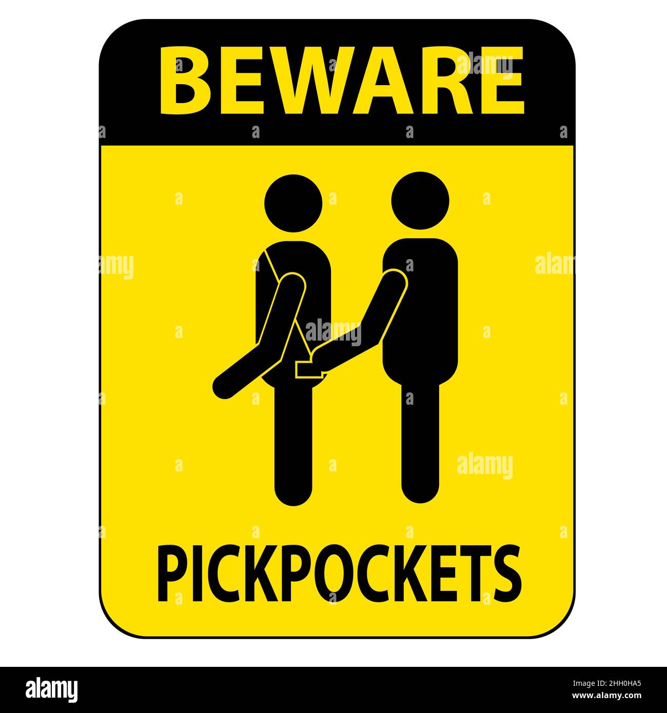 pickpocket beware sign. awareness sign at a public place. beware of