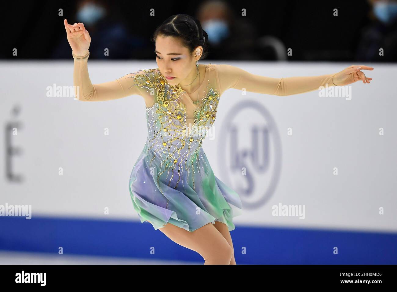 Tallinn, Estonia. 22nd Jan, 2022. Mai Mihara of Japan performs during