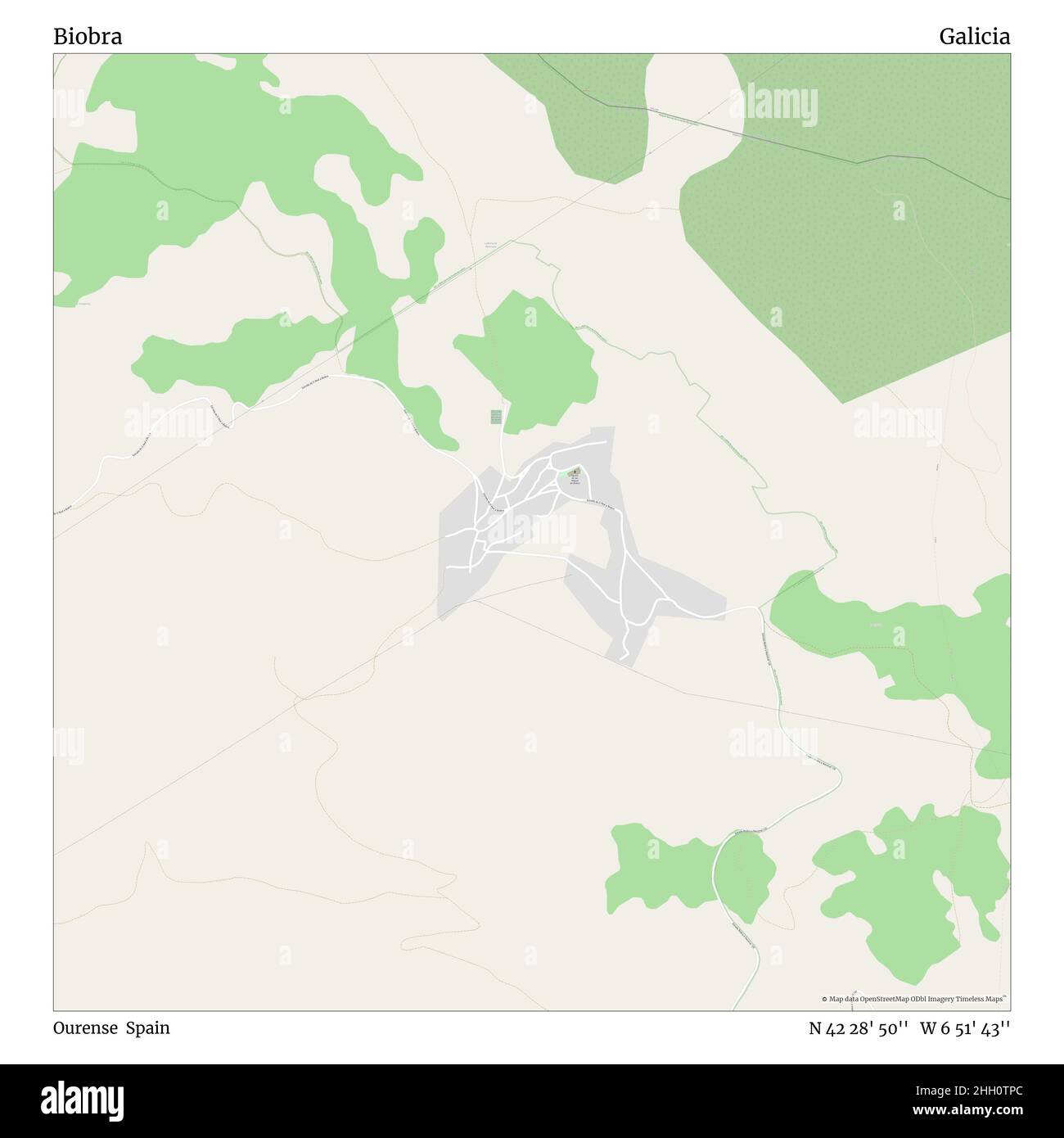 Biobra, Ourense, Spain, Galicia, N 42 28' 50'', W 6 51' 43'', map, Timeless  Map published in 2021. Travelers, explorers and adventurers like Florence  Nightingale, David Livingstone, Ernest Shackleton, Lewis and Clark