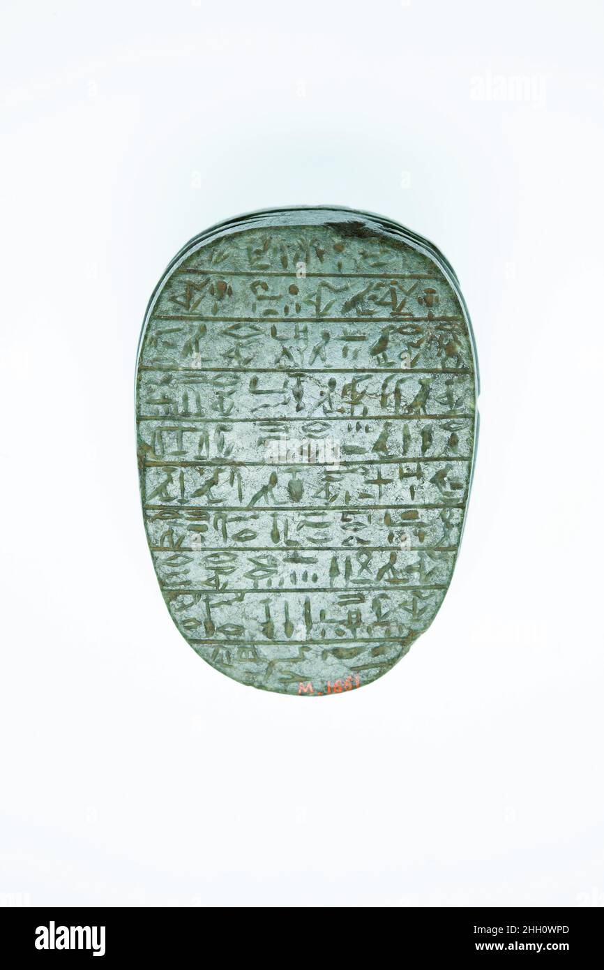 Heart Scarab of Ramesses ca. 1295–1070 B.C. New Kingdom, Ramesside. Heart Scarab of Ramesses. ca. 1295–1070 B.C.. Serpentinite. New Kingdom, Ramesside. From Egypt. Dynasty 19–20 Stock Photo