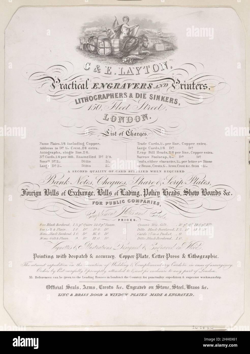 Trade Card for Charles and Edwin Layton, Engravers and Printers ca ...