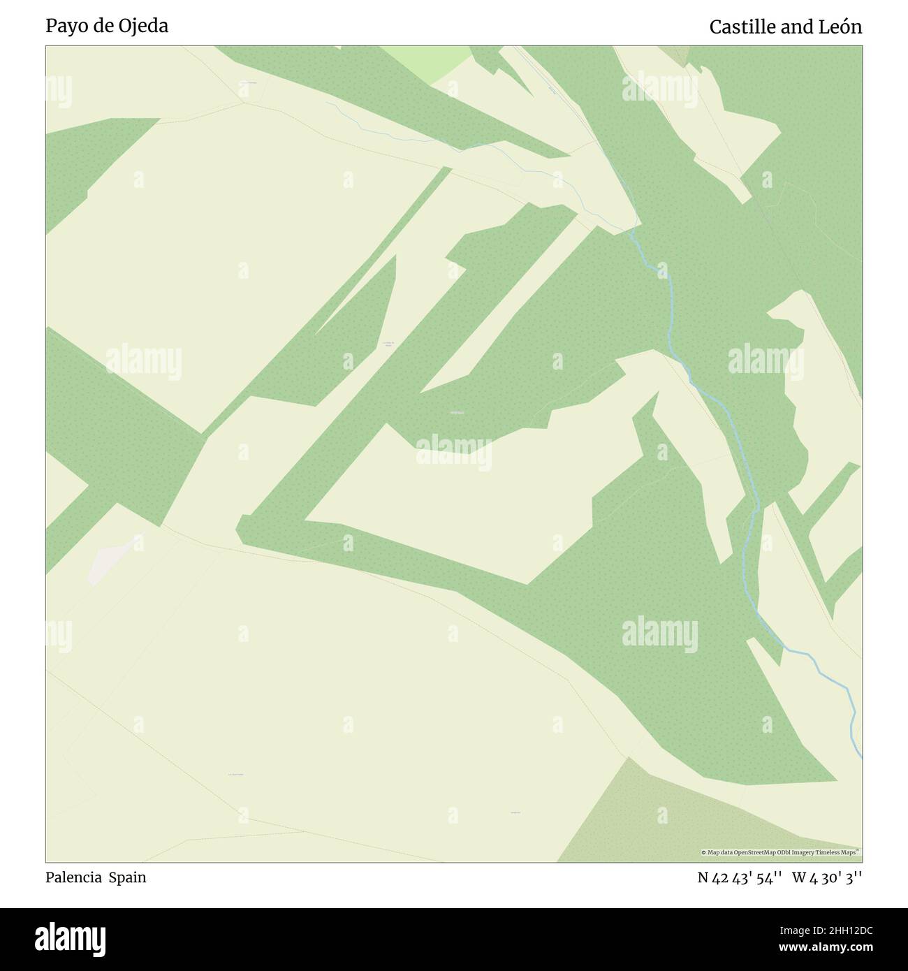 Payo de Ojeda, Palencia, Spain, Castille and León, N 42 43' 54'', W 4 30' 3'', map, Timeless Map published in 2021. Travelers, explorers and adventurers like Florence Nightingale, David Livingstone, Ernest Shackleton, Lewis and Clark and Sherlock Holmes relied on maps to plan travels to the world's most remote corners, Timeless Maps is mapping most locations on the globe, showing the achievement of great dreams Stock Photo