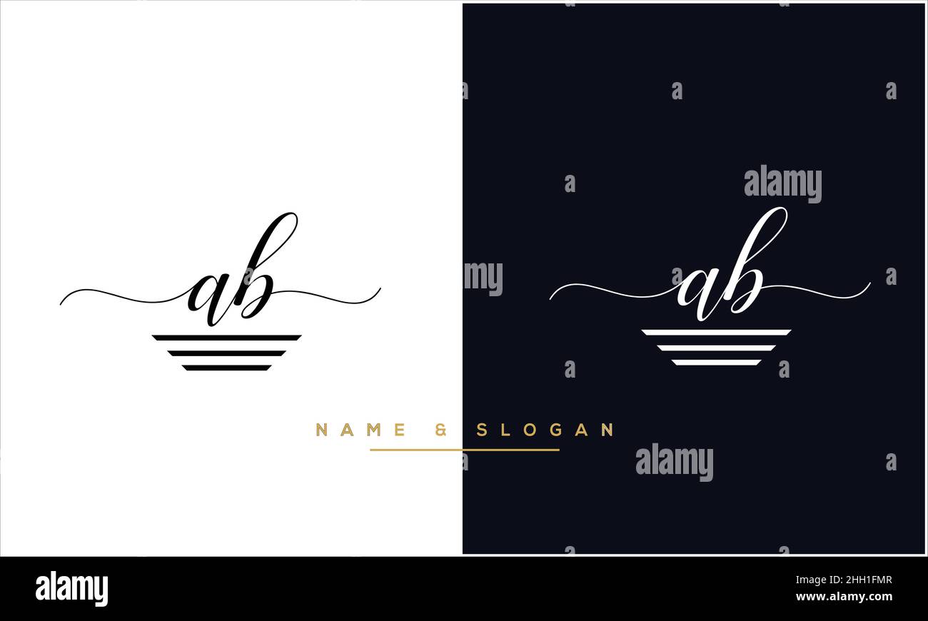 AB, BA Abstract Letters Logo Monogram Stock Vector