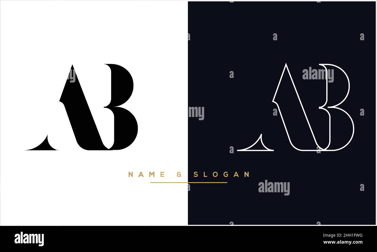 Letters ab logo design Stock Vector Images - Alamy