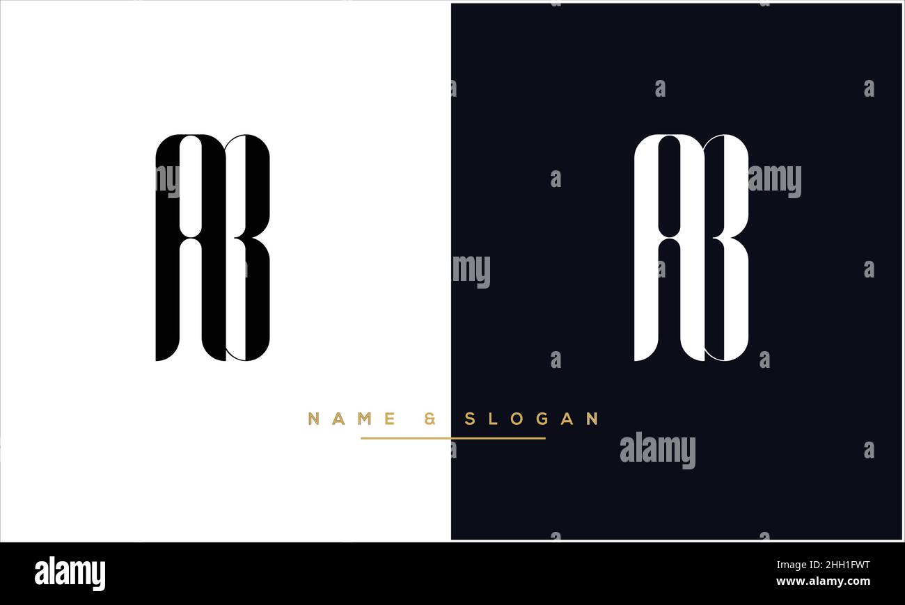 AB, BA Abstract Letters Logo Monogram Stock Vector