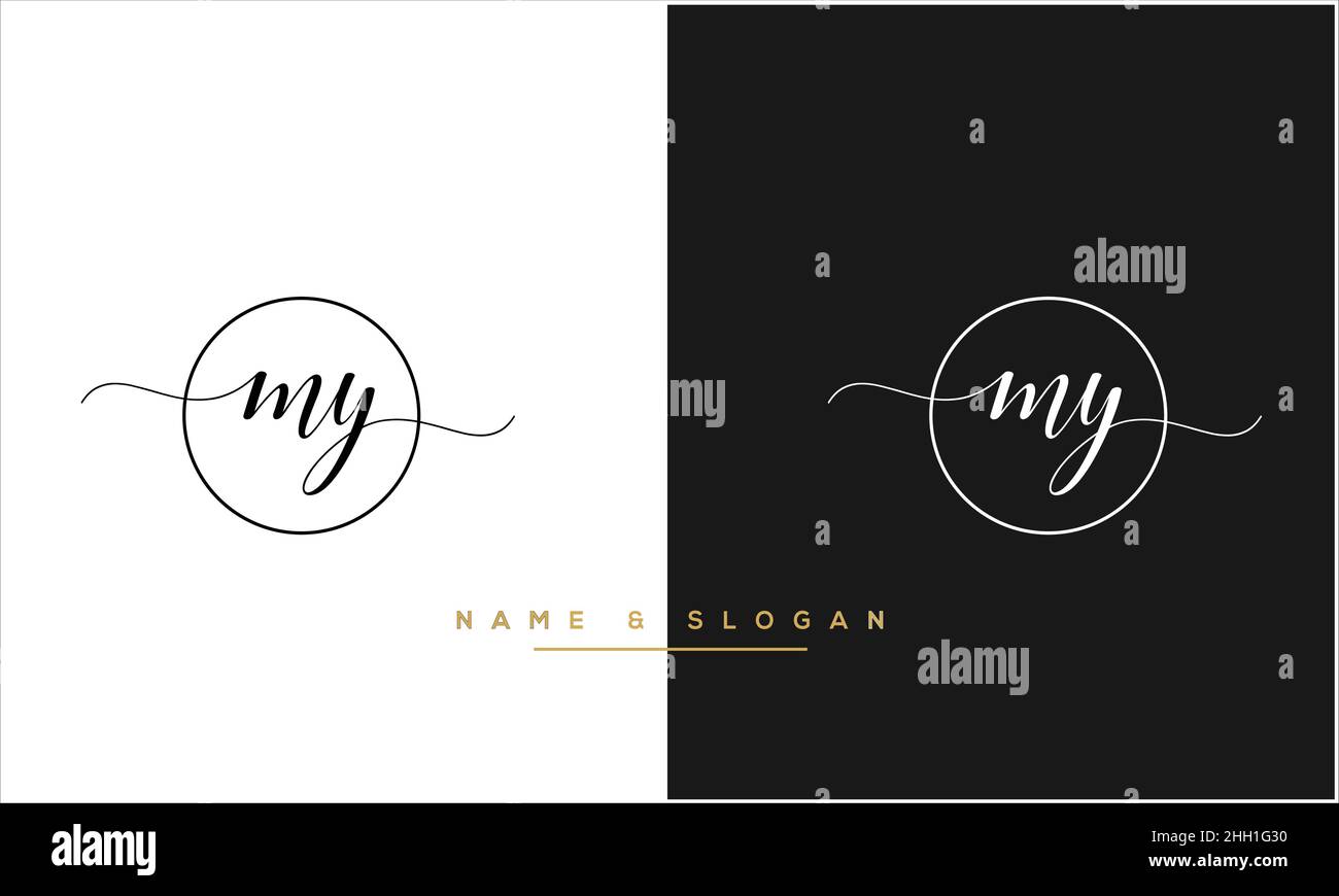 MY, YM Abstract Letters Logo monogram Stock Vector