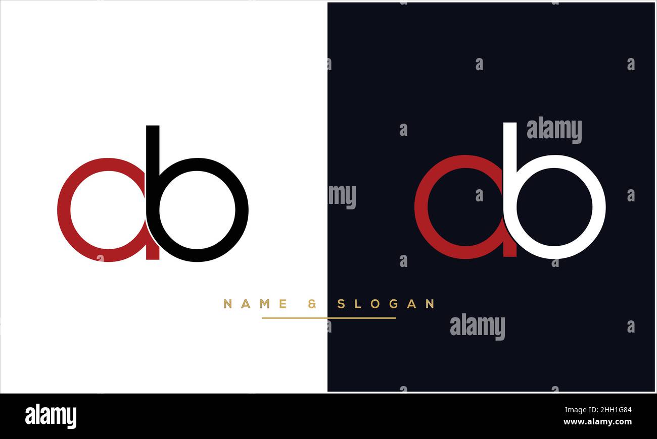 AB, BA Abstract Letters Logo Monogram Stock Vector