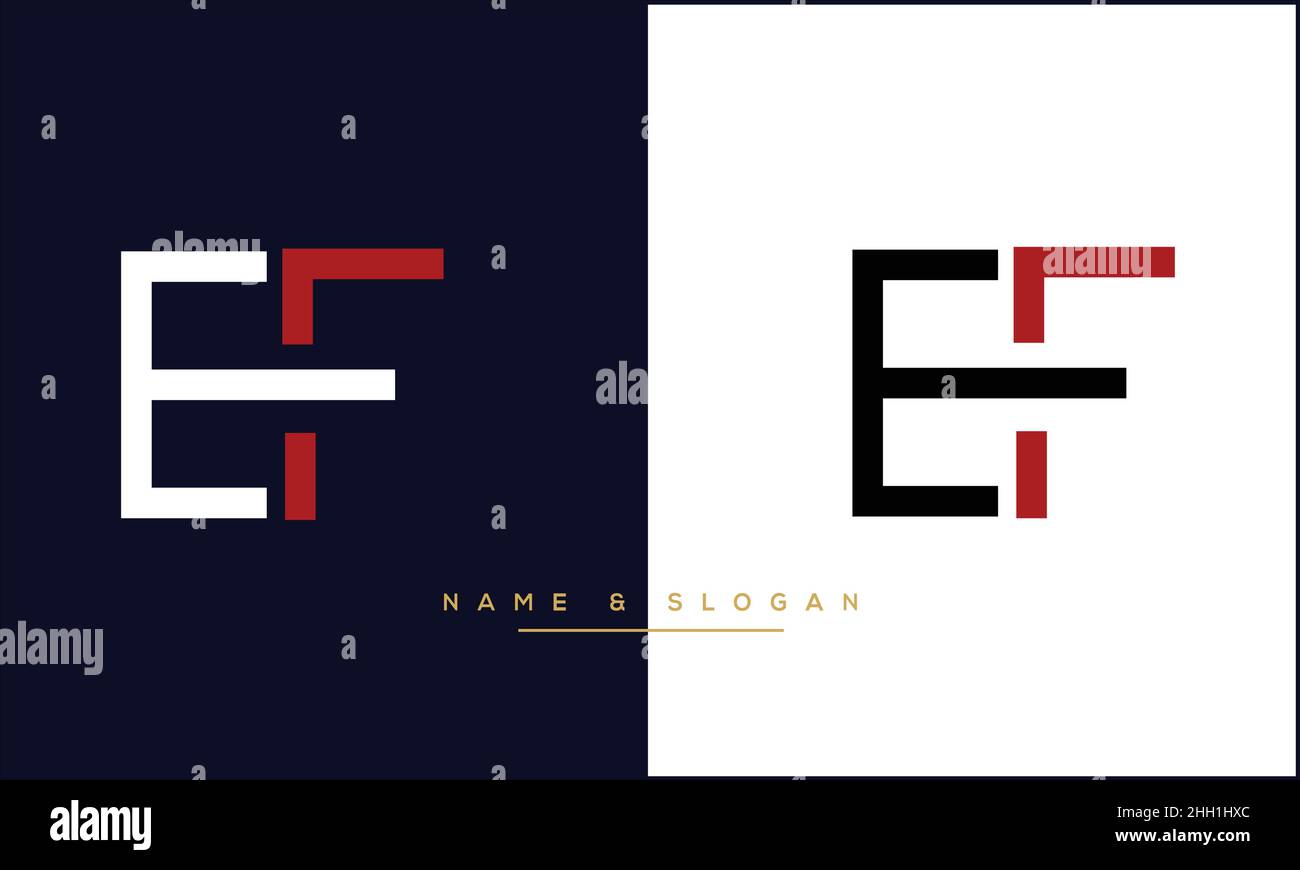 EF, FE Abstract Letters Logo MONOGRAM Stock Vector