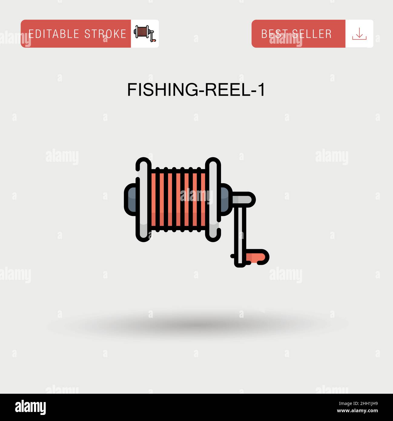 Fishing-reel-1 Simple vector icon Stock Vector Image & Art - Alamy
