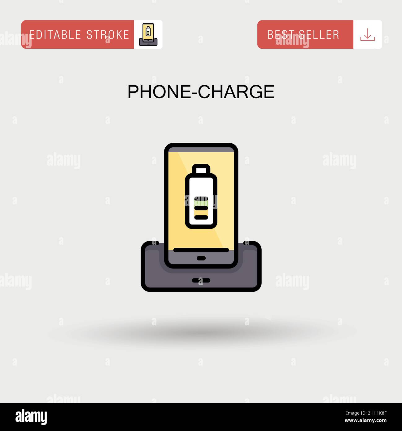 Phone-charge Simple vector icon. Stock Vector