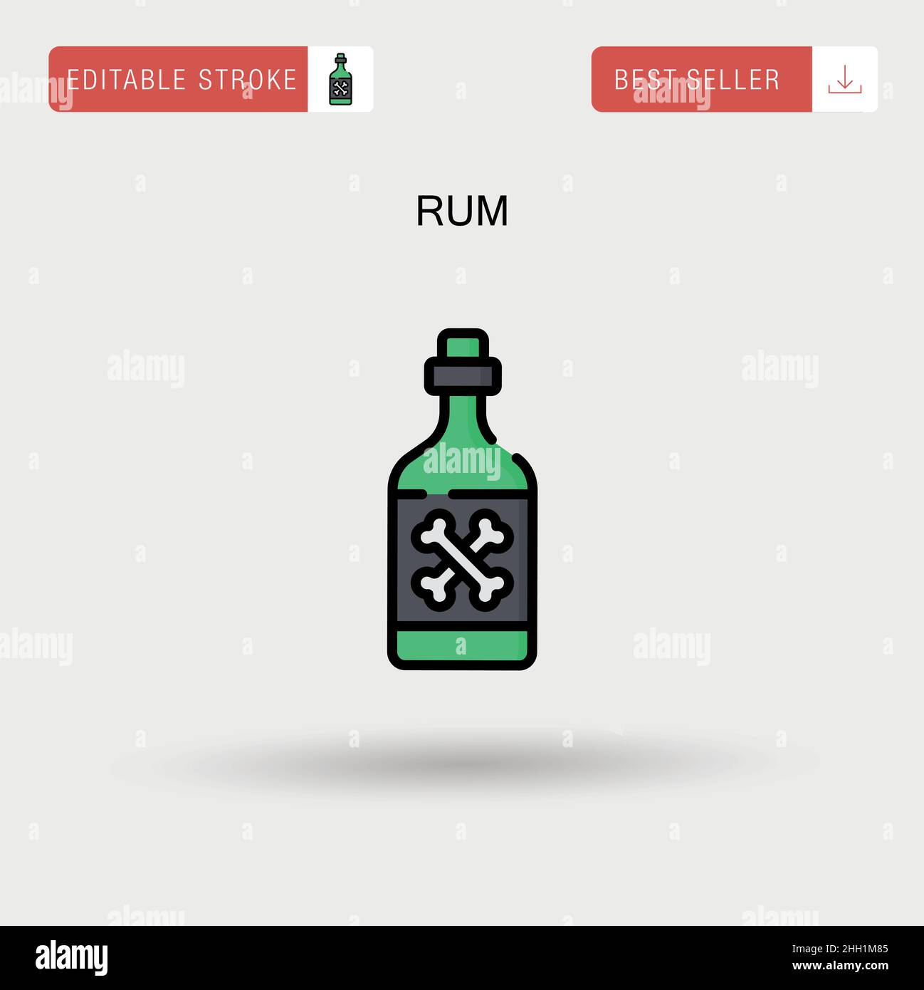 Rum Simple vector icon. Stock Vector