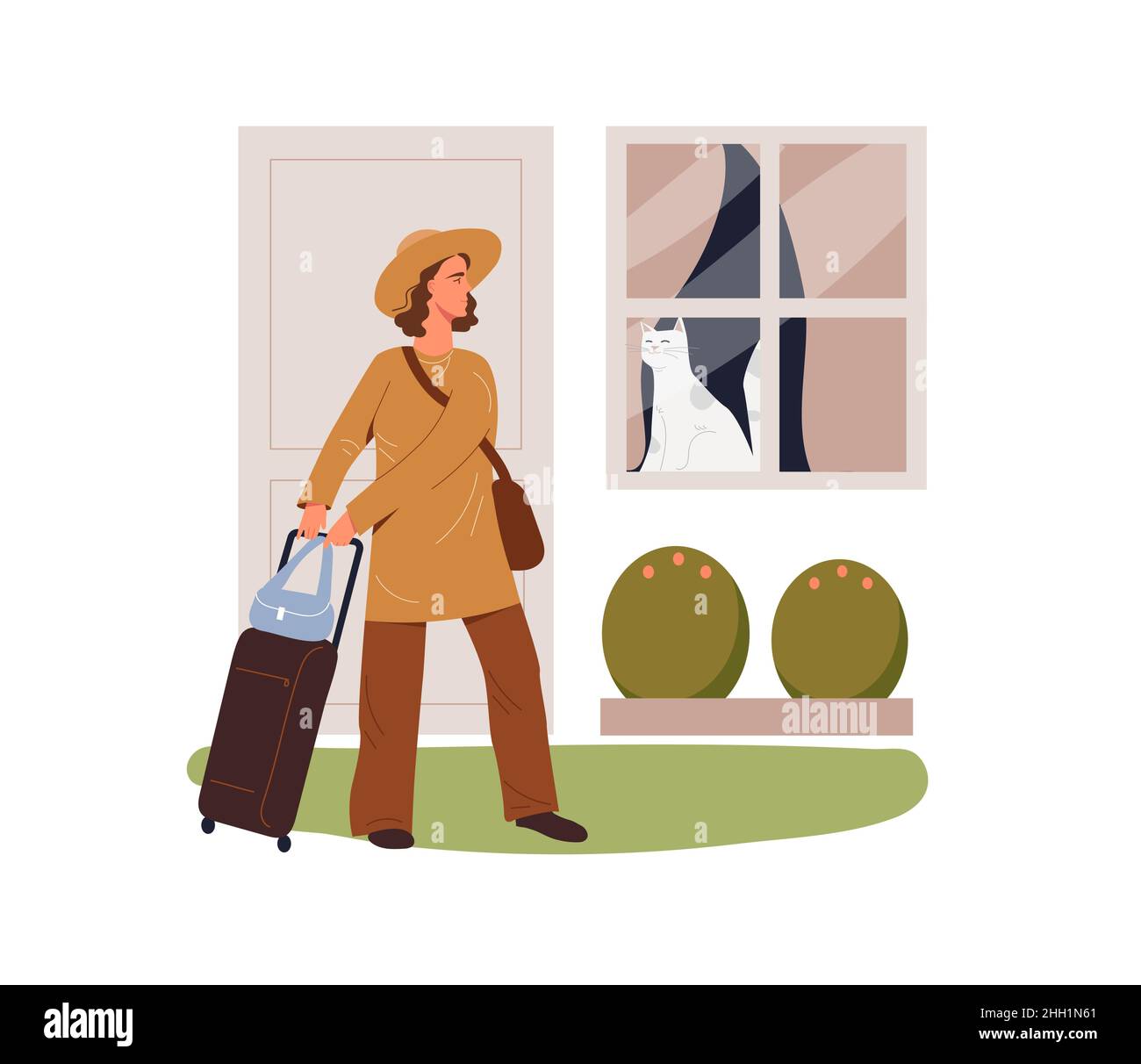 People leave home Stock Vector