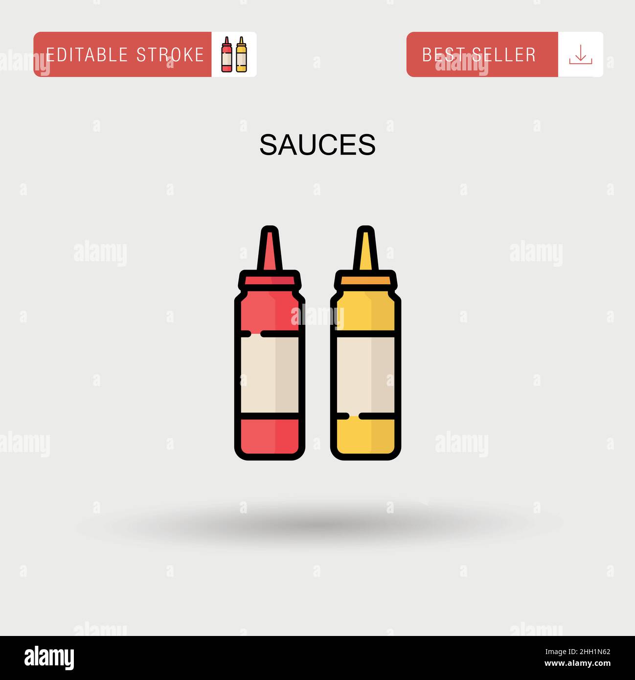 Sauces Simple vector icon. Stock Vector