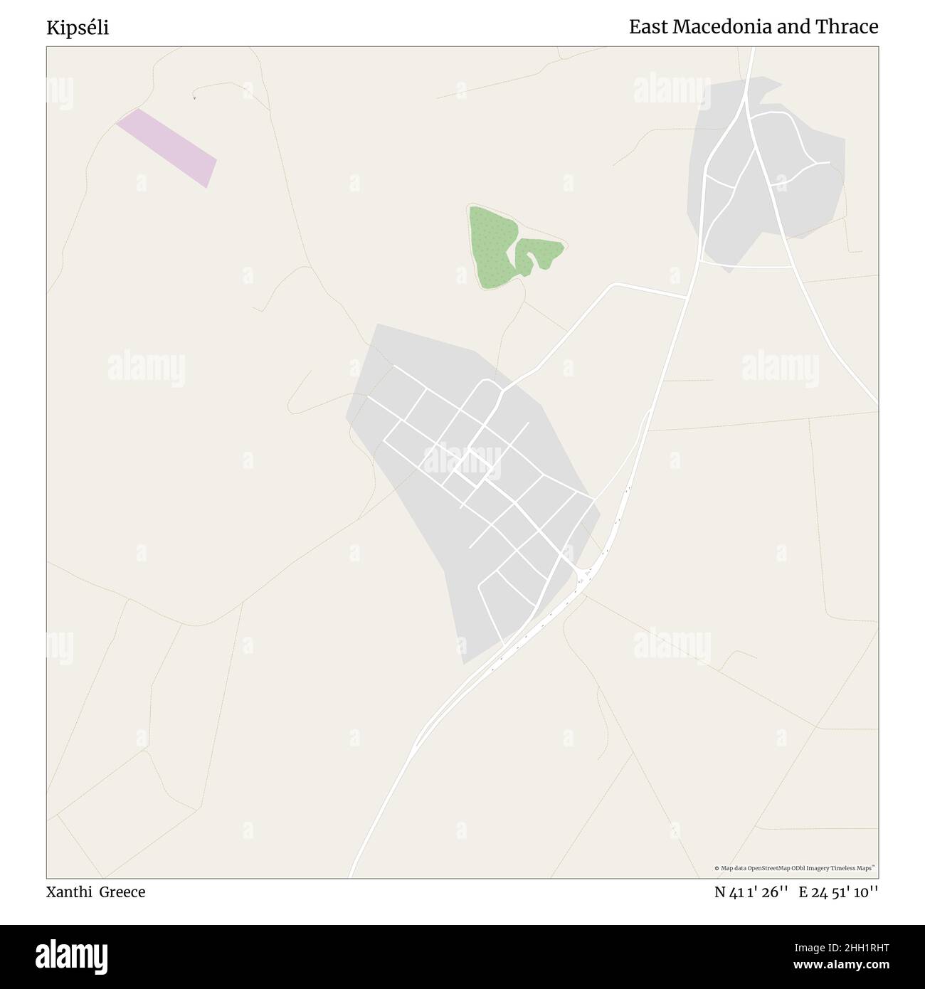 Kipséli, Xanthi, Greece, East Macedonia and Thrace, N 41 1' 26'', E 24 51' 10'', map, Timeless Map published in 2021. Travelers, explorers and adventurers like Florence Nightingale, David Livingstone, Ernest Shackleton, Lewis and Clark and Sherlock Holmes relied on maps to plan travels to the world's most remote corners, Timeless Maps is mapping most locations on the globe, showing the achievement of great dreams Stock Photo