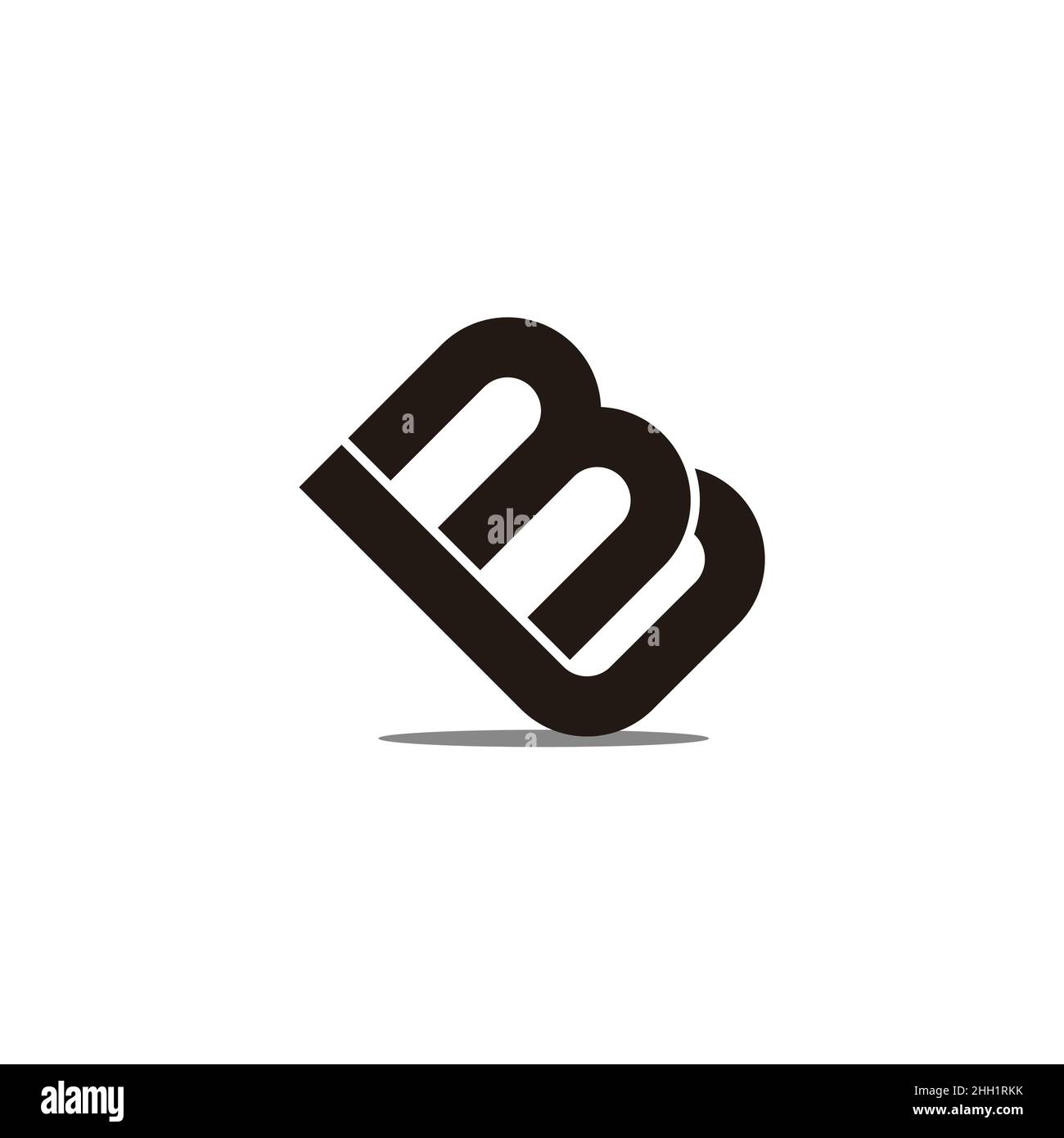 letter ml simple linked geometric flat logo shadow design vector Stock Vector