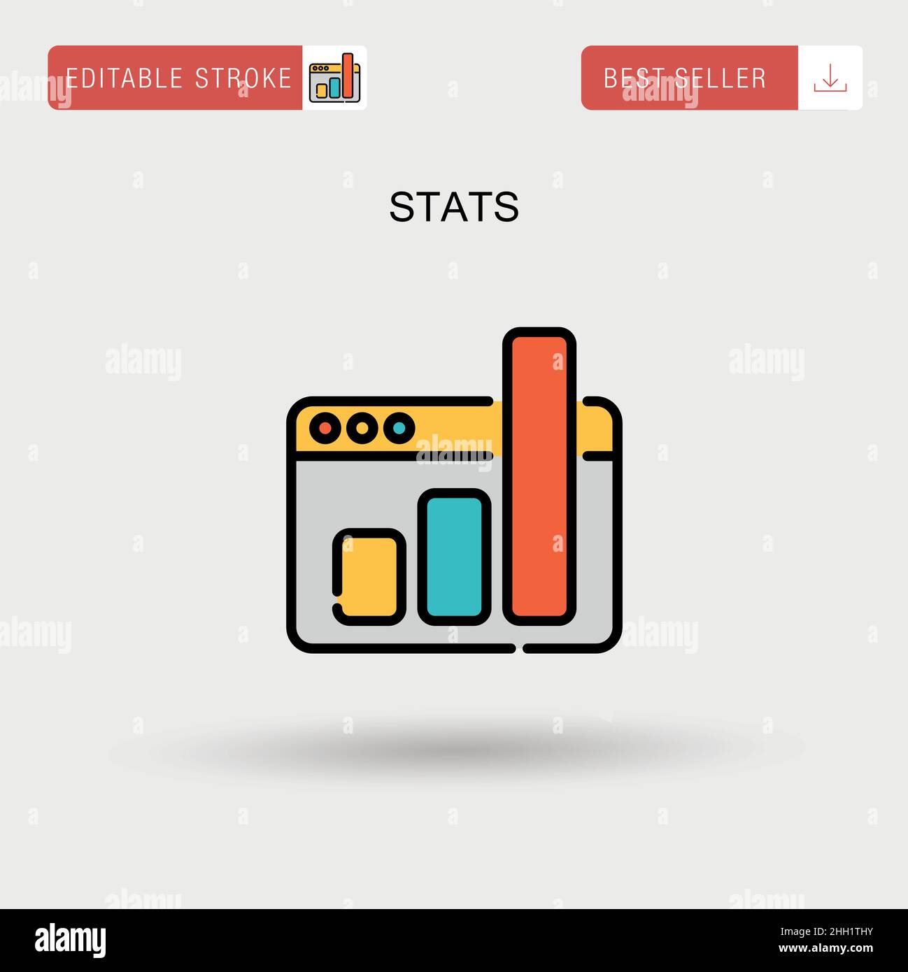 Stats Simple vector icon. Stock Vector