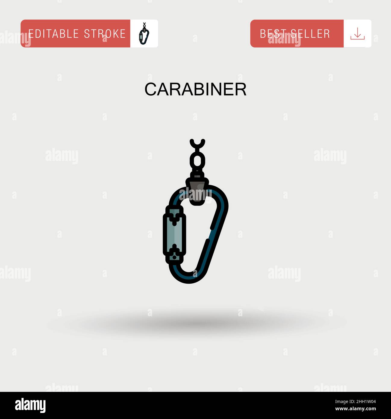 Carabiner Simple vector icon Stock Vector Image & Art - Alamy