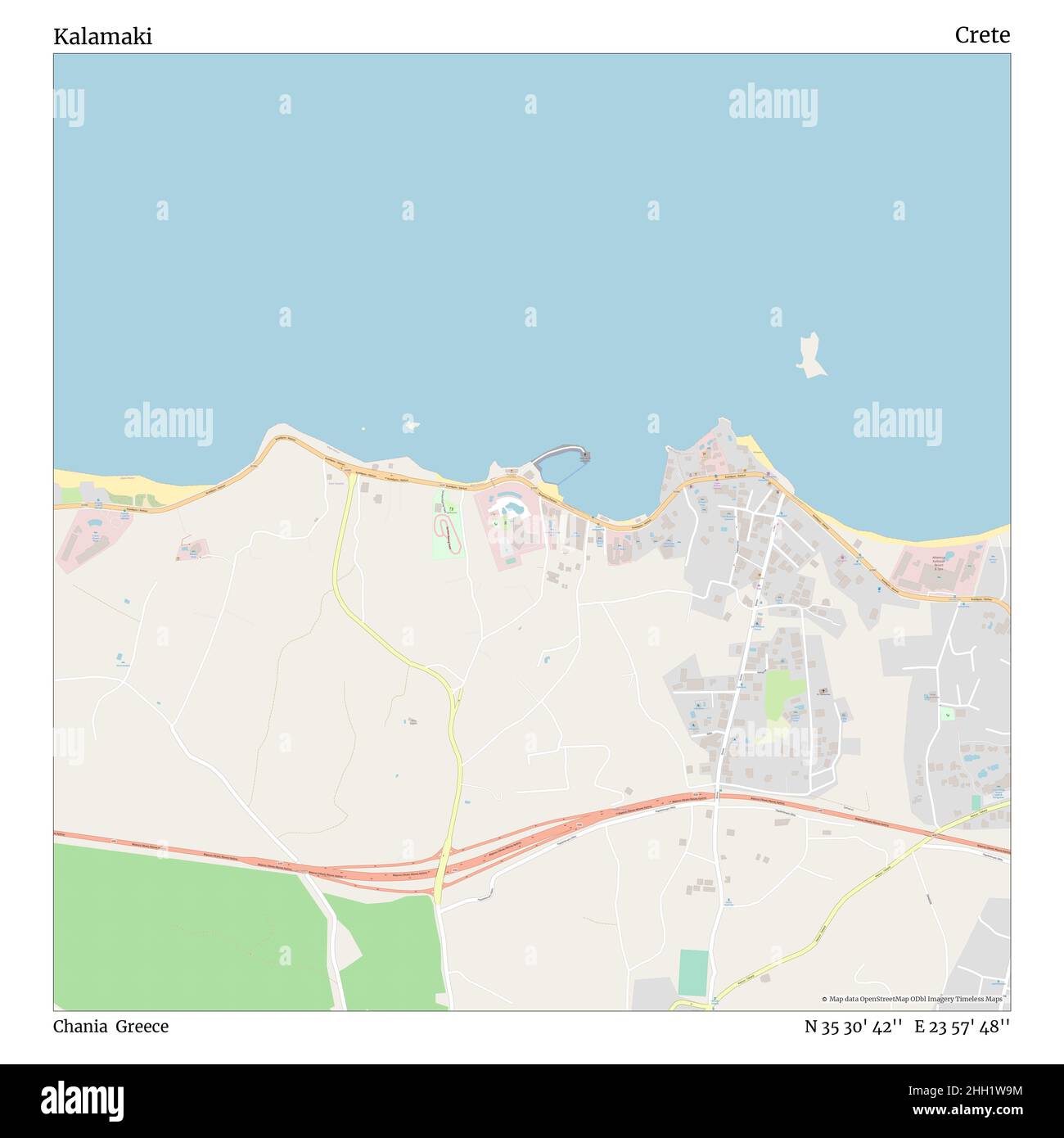 Kalamaki, Chania, Greece, Crete, N 35 30' 42'', E 23 57' 48'', map,  Timeless Map published in 2021. Travelers, explorers and adventurers like  Florence Nightingale, David Livingstone, Ernest Shackleton, Lewis and Clark