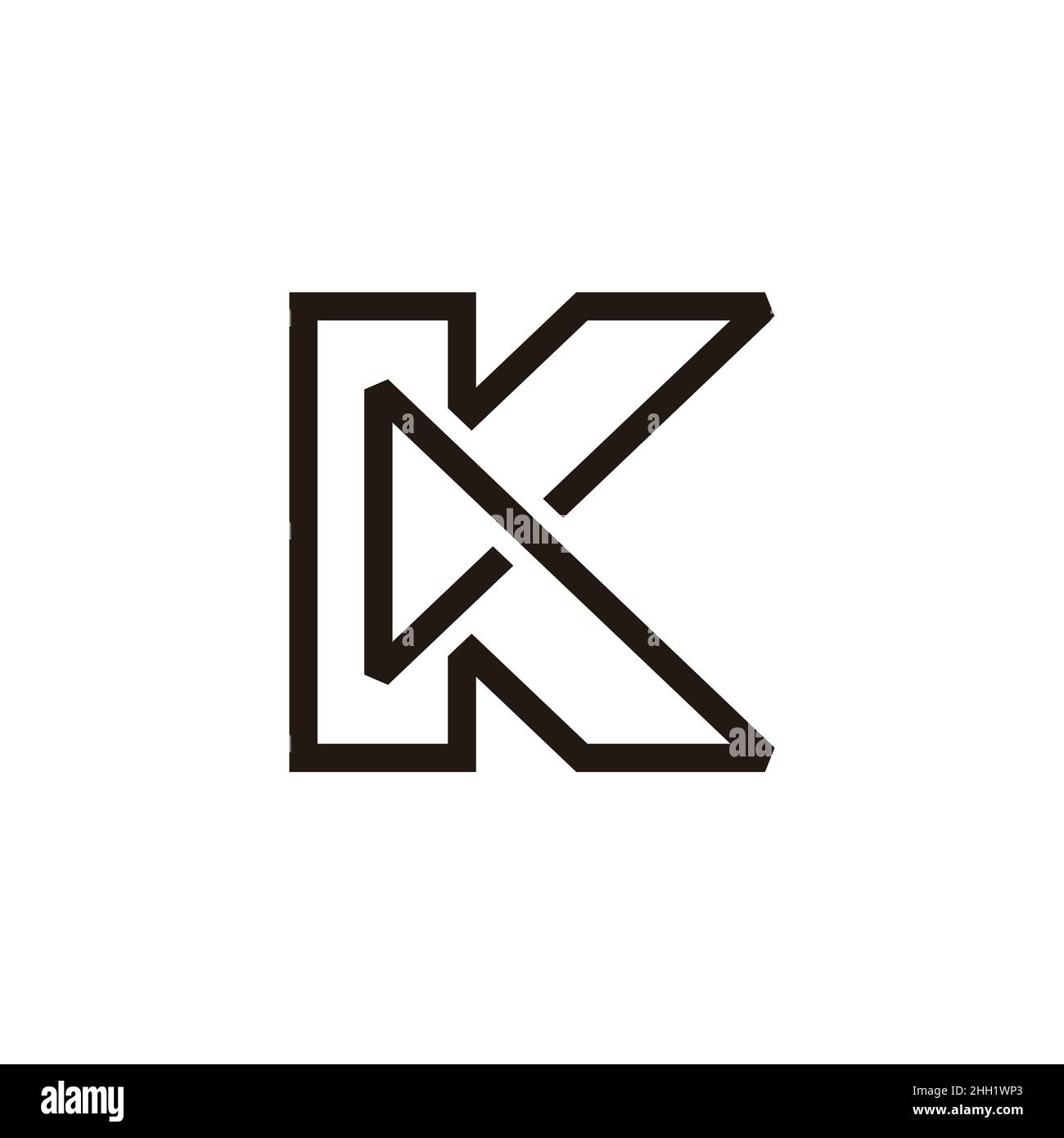 letter k linked triangle infinity geometric logo vector Stock Vector
