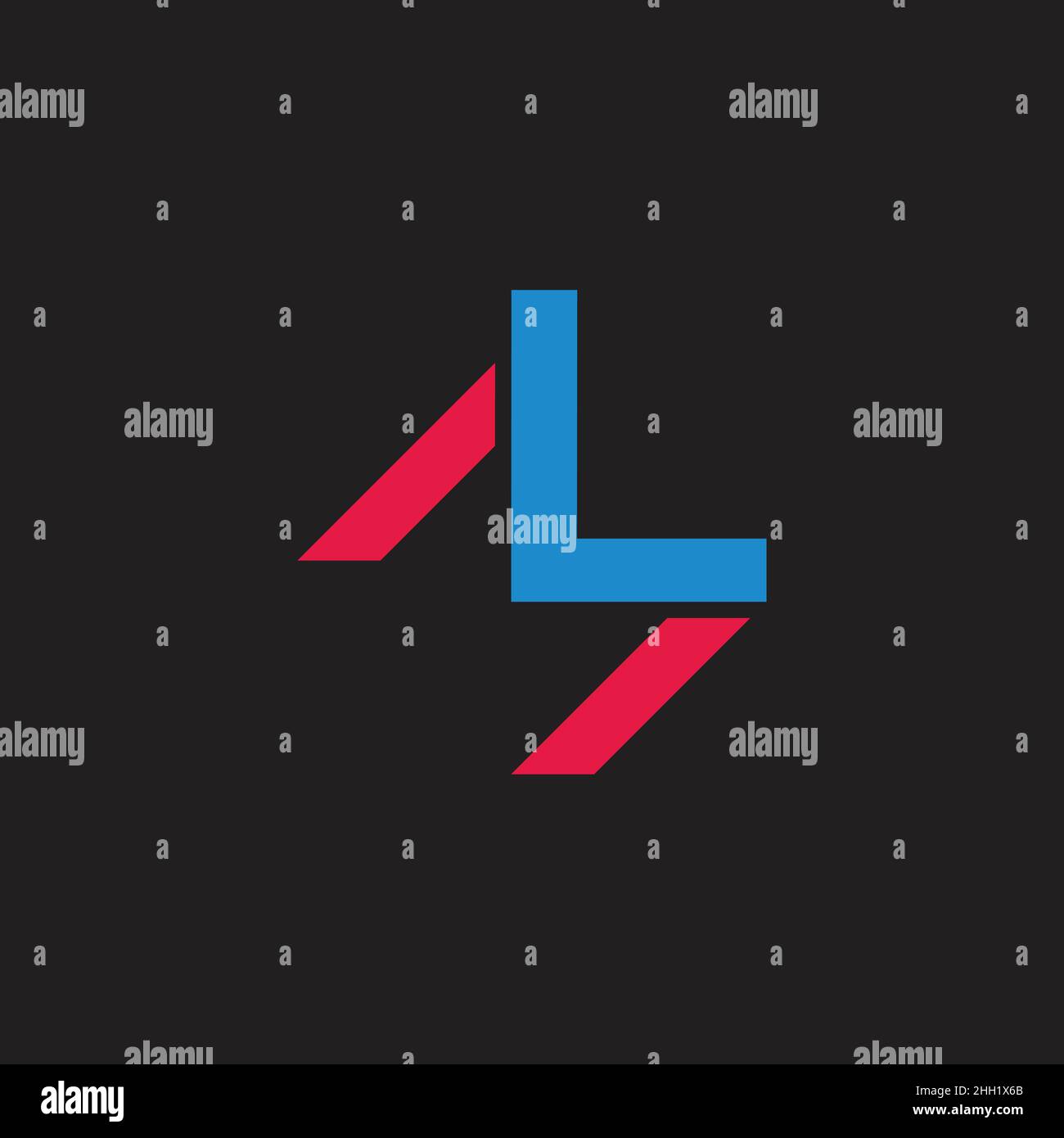 letter lm simple swoosh motion geometric logo vector Stock Vector