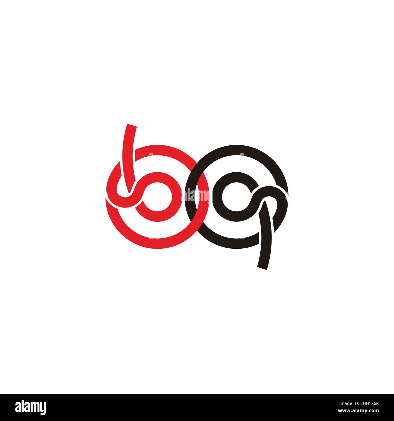 letter bq linked geometric linear colorful logo vector Stock Vector