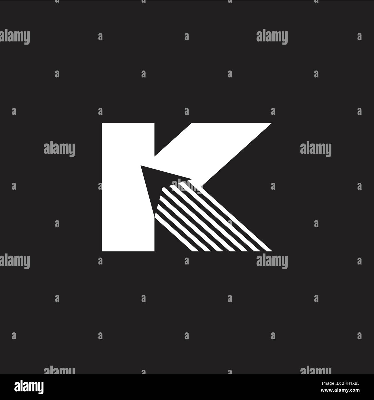 letter k swoosh arrow motion movement logo vector Stock Vector
