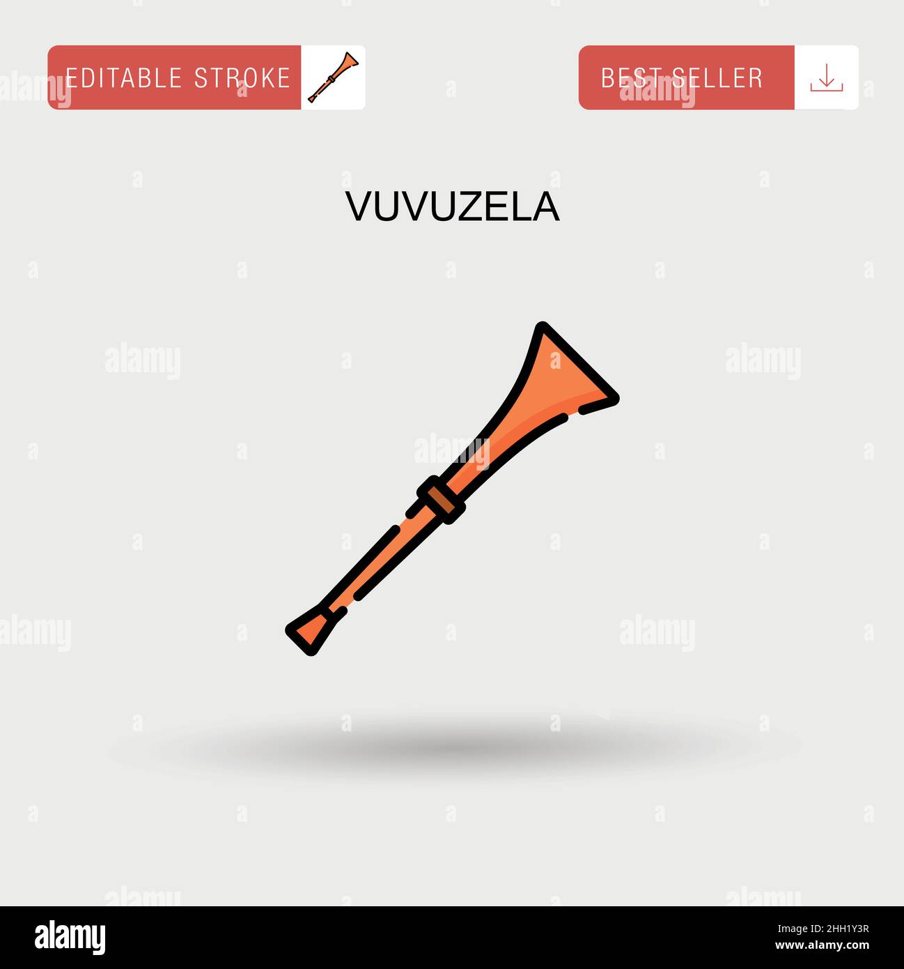 Vuvuzela Simple vector icon. Stock Vector