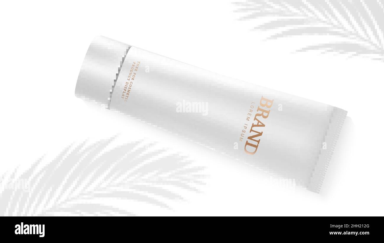 Realistic tube of cosmetic cream on white background Stock Vector Image ...