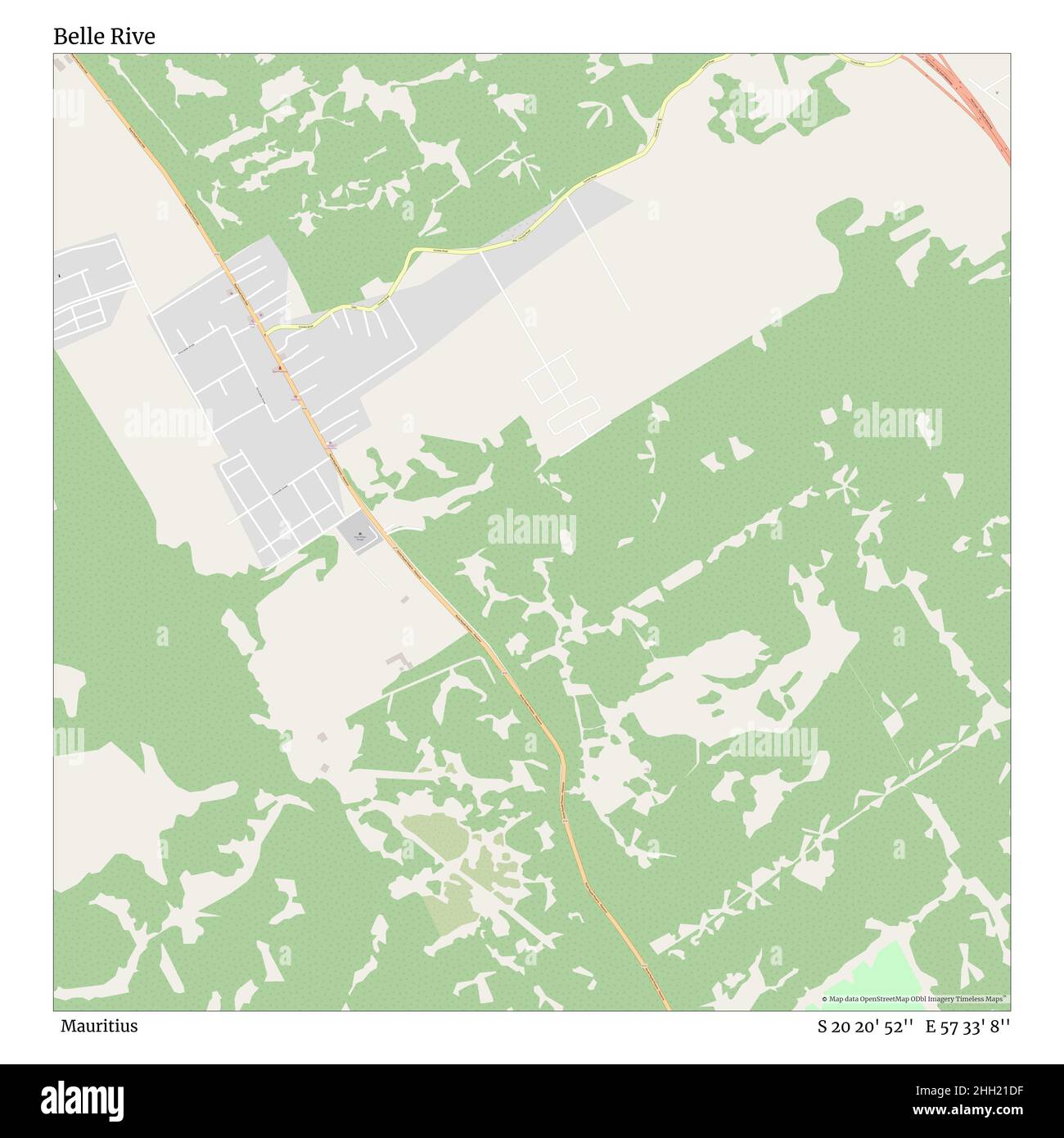 Belle Rive, Mauritius, S 20 20' 52'', E 57 33' 8'', map, Timeless Map