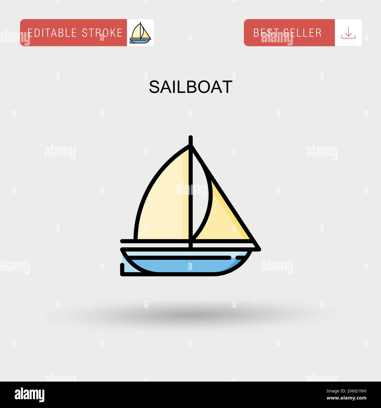 Sailboat Simple vector icon. Stock Vector