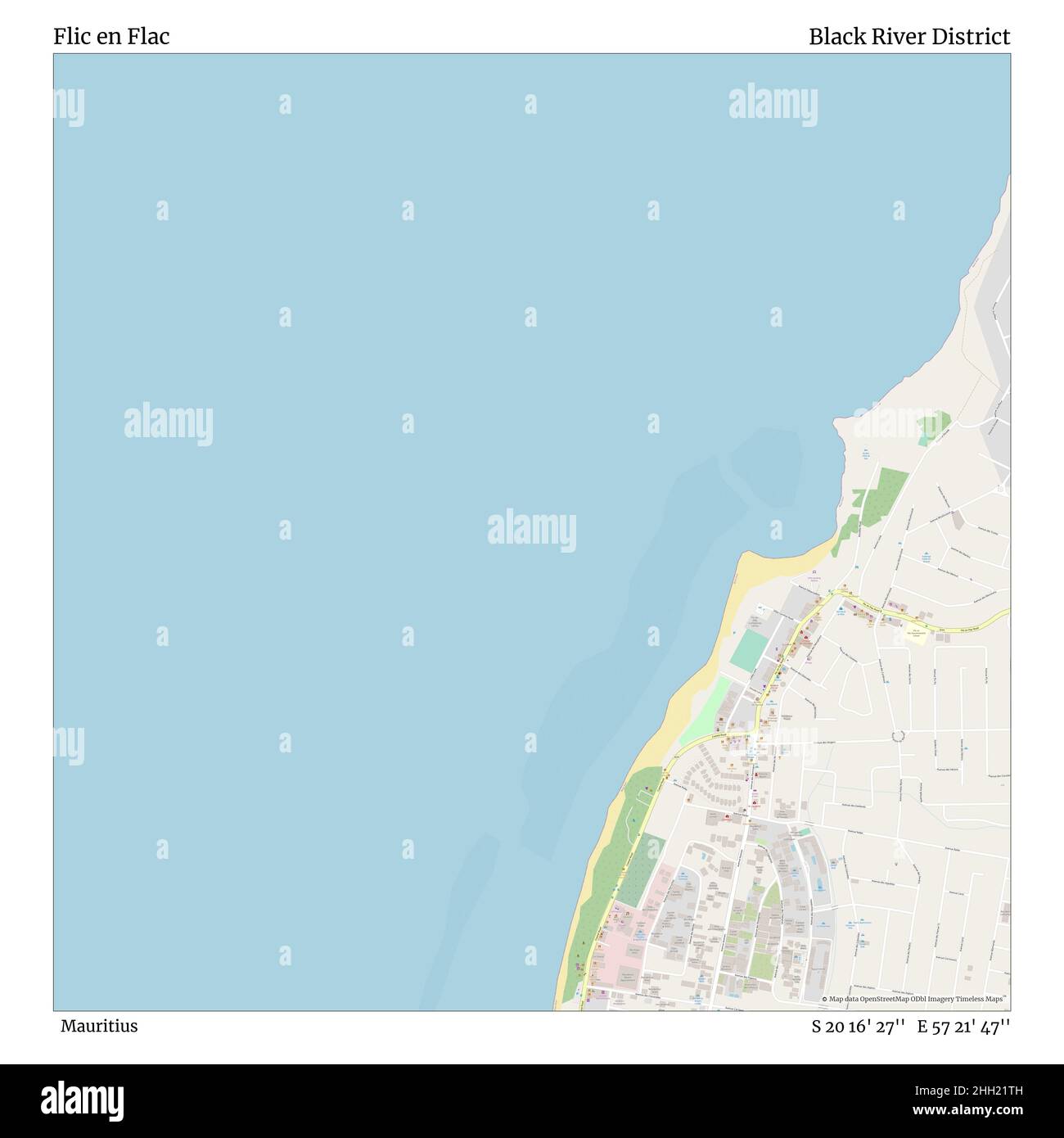 Flic En Flac Map Flic En Flac, Mauritius, Black River District, S 20 16' 27'', E 57 21'  47'', Map, Timeless Map Published In 2021. Travelers, Explorers And  Adventurers Like Florence Nightingale, David Livingstone, Ernest Shackleton,