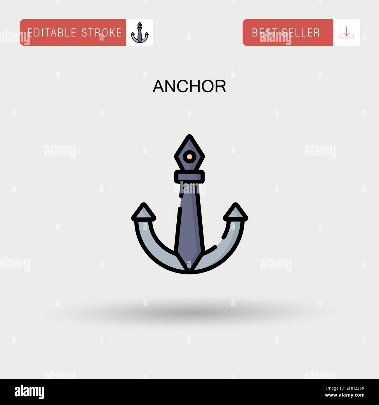 Anchor Simple vector icon Stock Vector Image & Art - Alamy