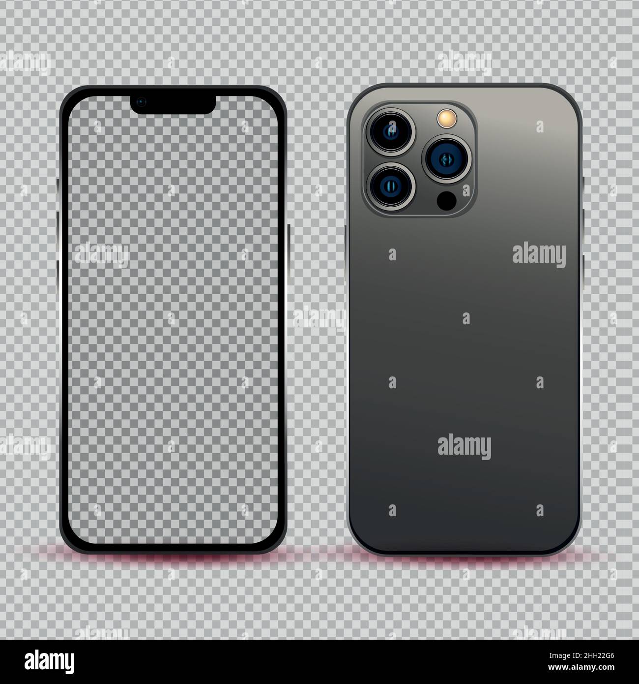 Black mobile phone mockup on white background - Vector illustration ...