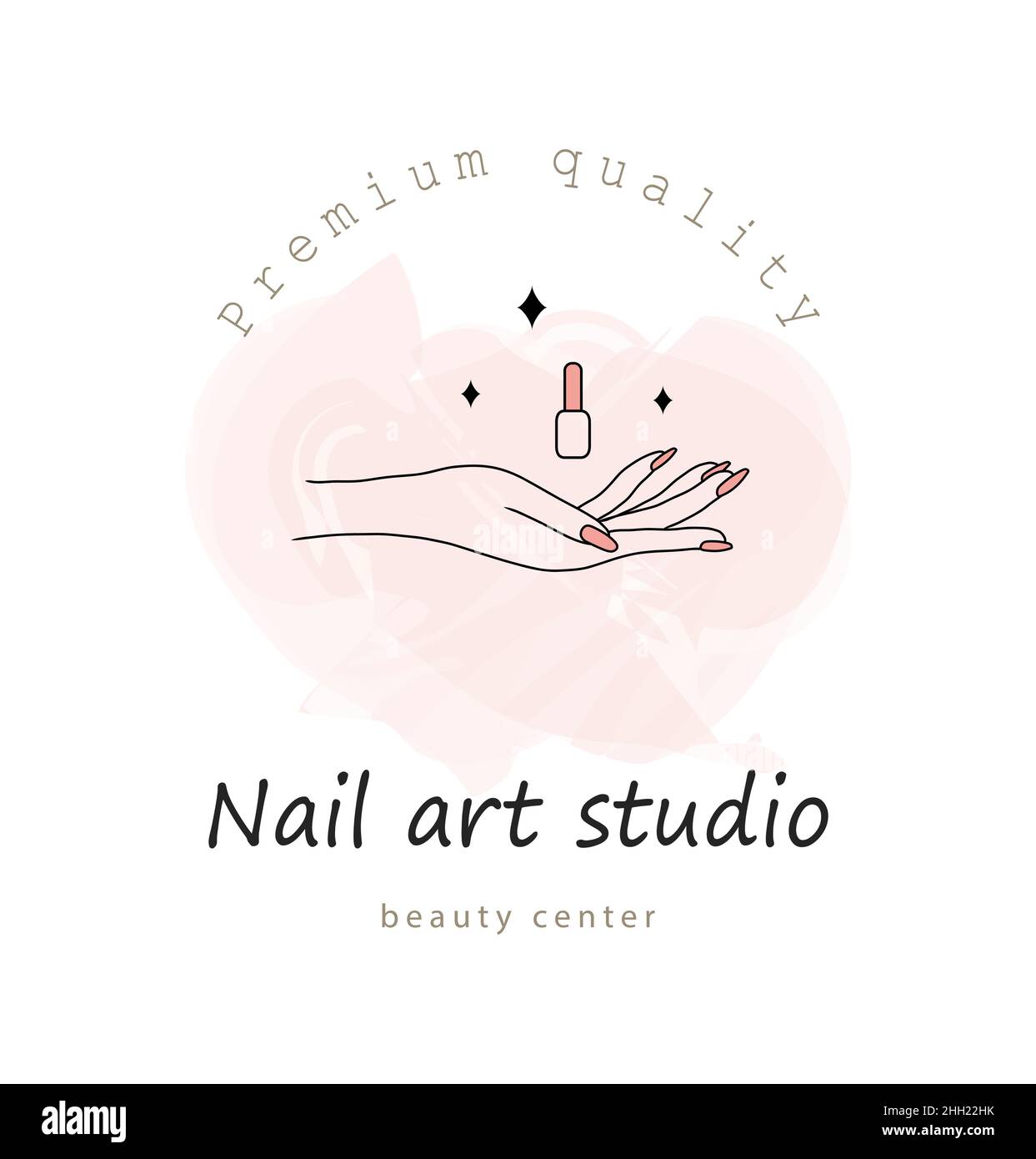 Vector logotype design for nail art studio. Modern design for manicure and  pedicure salon beauty and spa center. Linear icon isolated on pink Stock  Vector Image & Art - Alamy