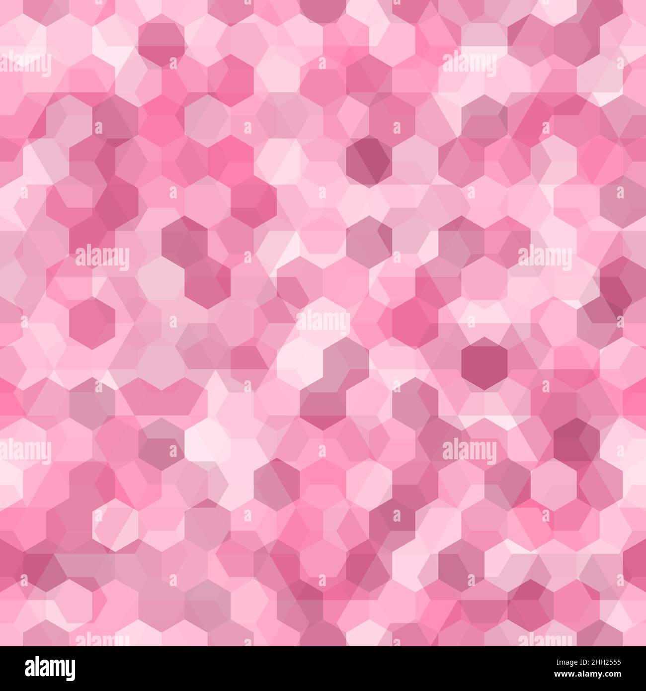 Camouflage seamless pattern with pink hexagonal endless geometric camo Stock Vector