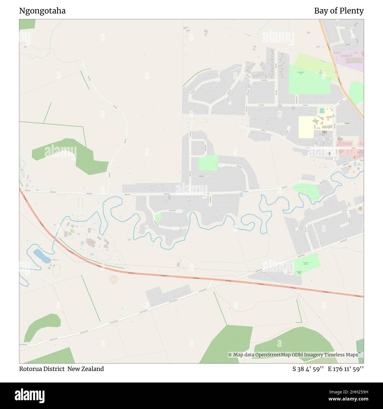Rotorua District Plan Maps Ngongotaha, Rotorua District, New Zealand, Bay Of Plenty, S 38 4' 59'', E  176 11' 59'', Map, Timeless Map Published In 2021. Travelers, Explorers And  Adventurers Like Florence Nightingale, David Livingstone, Ernest