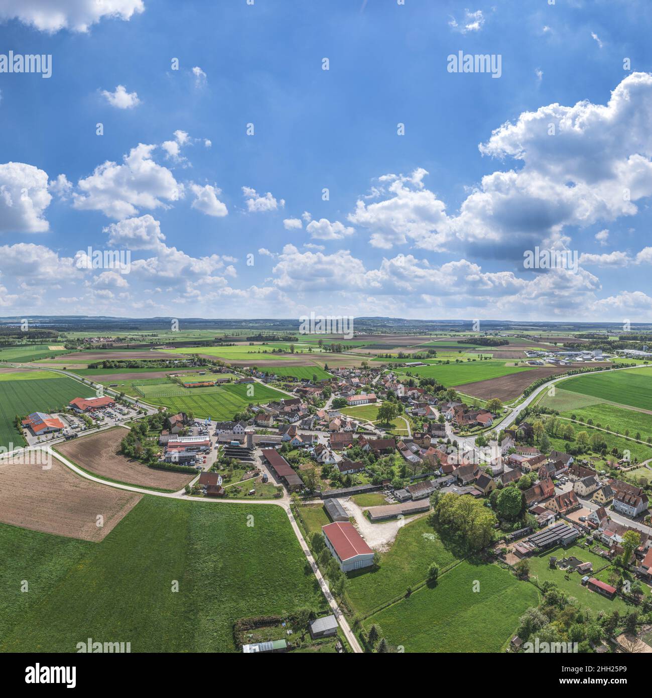 Aerial small town old hi-res stock photography and images - Alamy